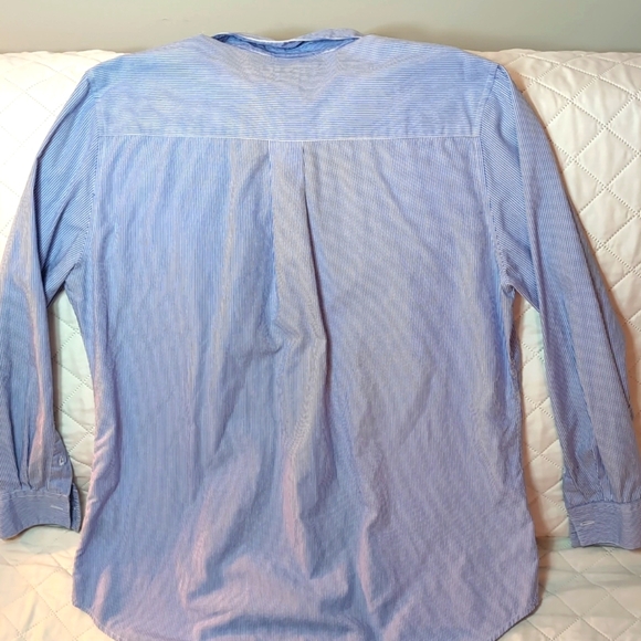 Ralph Lauren Polo Jeans Men's Blue Striped Button down Dress shirt,size L. - Picture 2 of 8